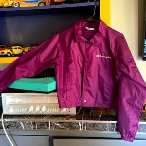 Champion coaches jacket- S- magenta/grape